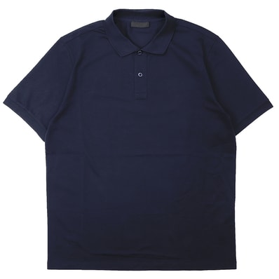 SALE【美品】PRADA プラダ 半袖 ポロシャツ サイズ XXL メンズ 2ボタン コットン100% トップス ネイビー 紺 ルーマニア製