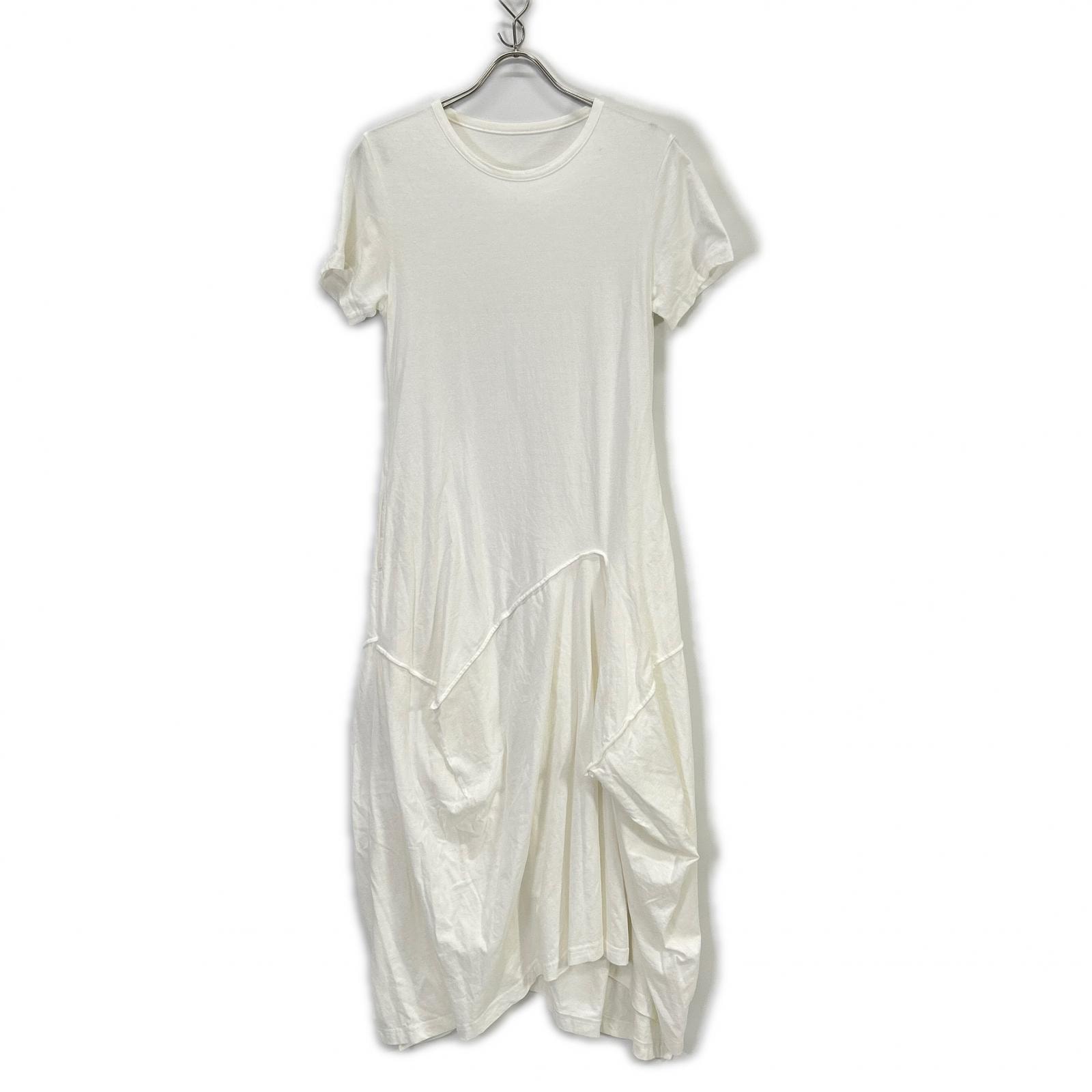 グラウンドワイ ホワイト GI-T01-040 コットン ドレス ワンピース 変形Tシャツ 1