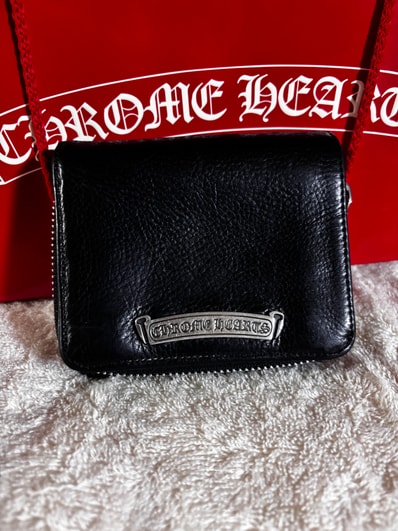 Chrome Hearts Square Zip Bill Wallet / Leather "Black"