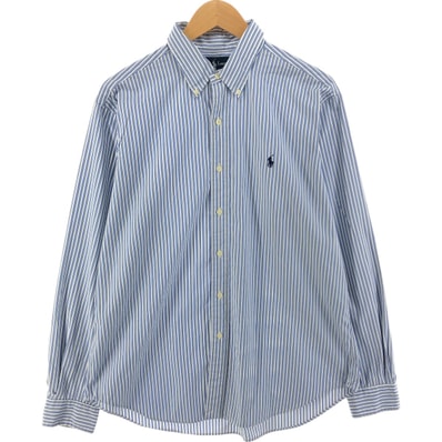 古着 ラルフローレン CLASSIC FIT クラシックフィット マルチストライプ 長袖 ボタンダウンストライプシャツ メンズL相当/eaa526590