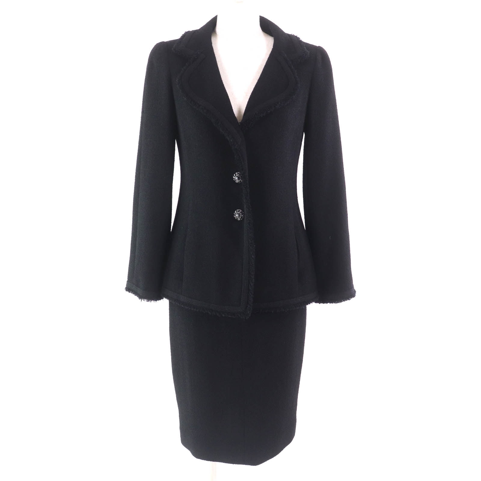 極美品 シャネル
 セットアップ ブラック レディース 36 10P P37602/P37736