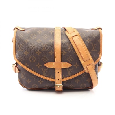 ルイ・ヴィトン LOUIS VUITTON ソミュール30 ショルダーバッグ バッグ PVCコーティングキャンバス レザー モノグラム レディース ブラウン系 M42256 【中古】