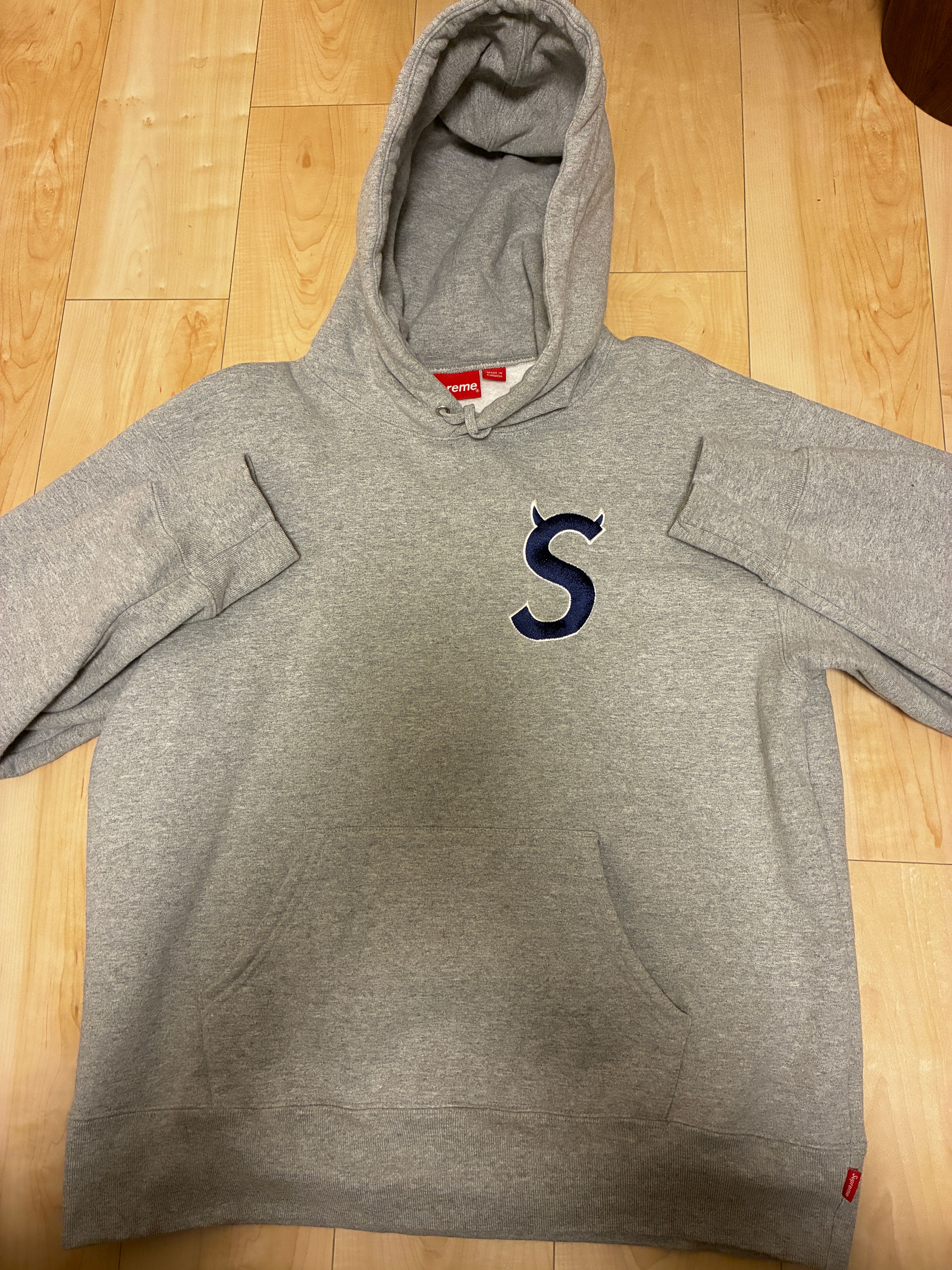 Supreme S Logo Hooded Sweatshirt "Heather Grey" (22FW)