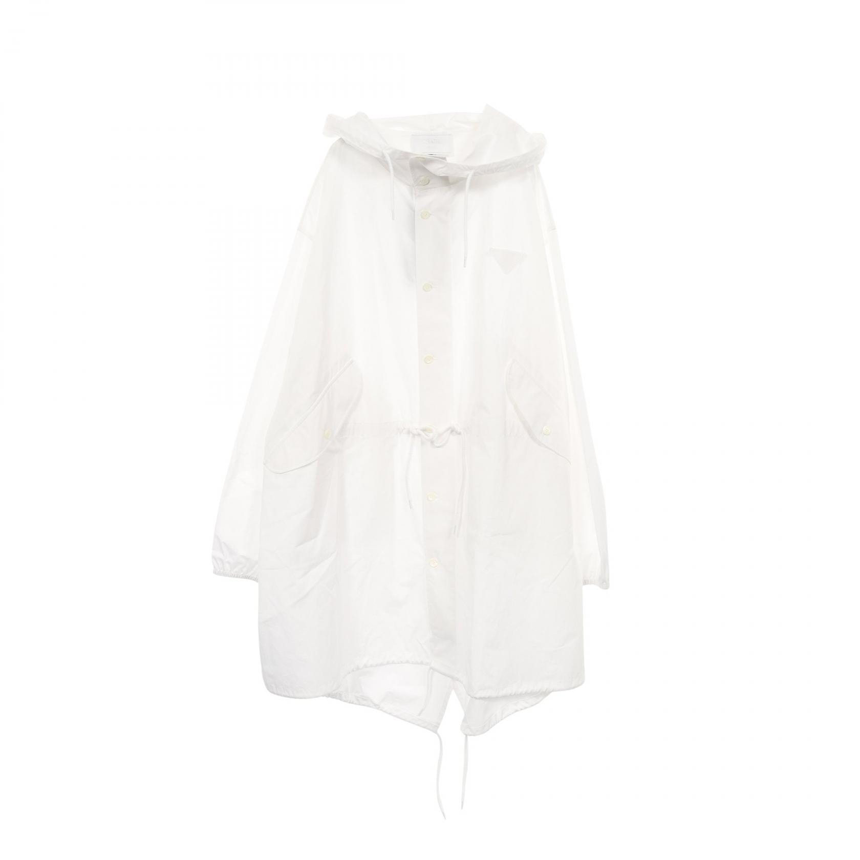 プラダ PRADA フィッシュテール フーデッド 衣料品 アウター コットン メンズ ホワイト系 【中古】