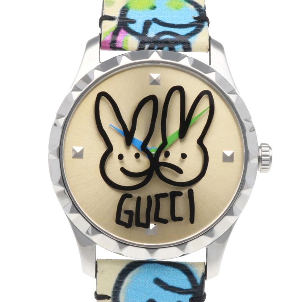 グッチ Gタイムレス 腕時計 時計 ステンレススチール クオーツ ユニセックス 1年保証 GUCCI 中古