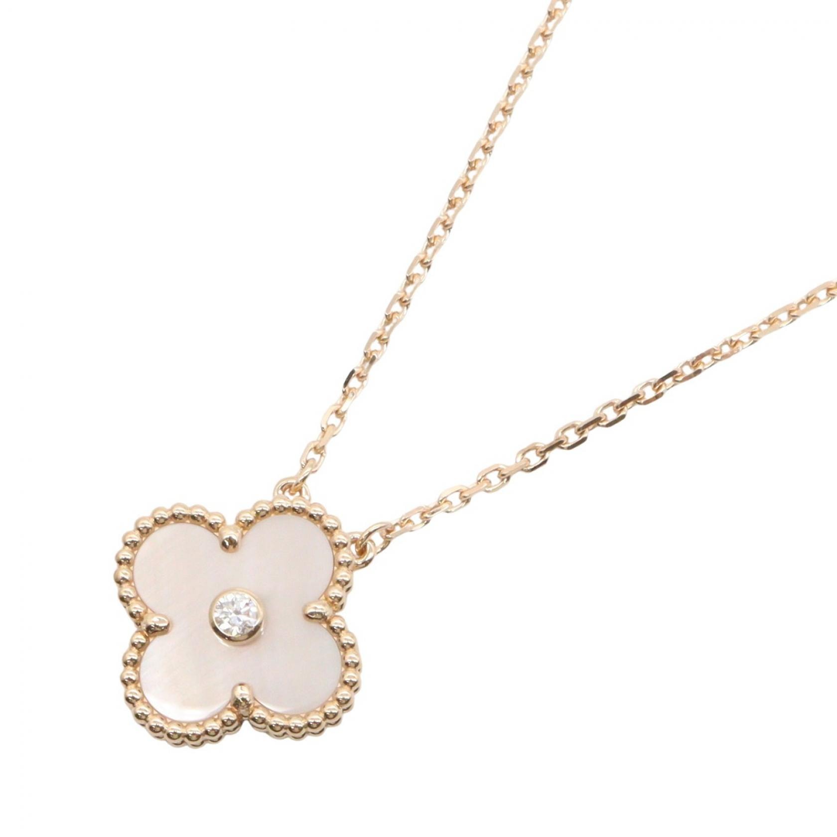 ヴァンクリーフ&アーペル Van Cleef & Arpels ヴィンテージアルハンブラ マザーオブパール1PDネックレス ネックレス ジュエリー K18PG(ピンクゴールド) ダイヤモンド マザーオブパール レディース ゴールド系