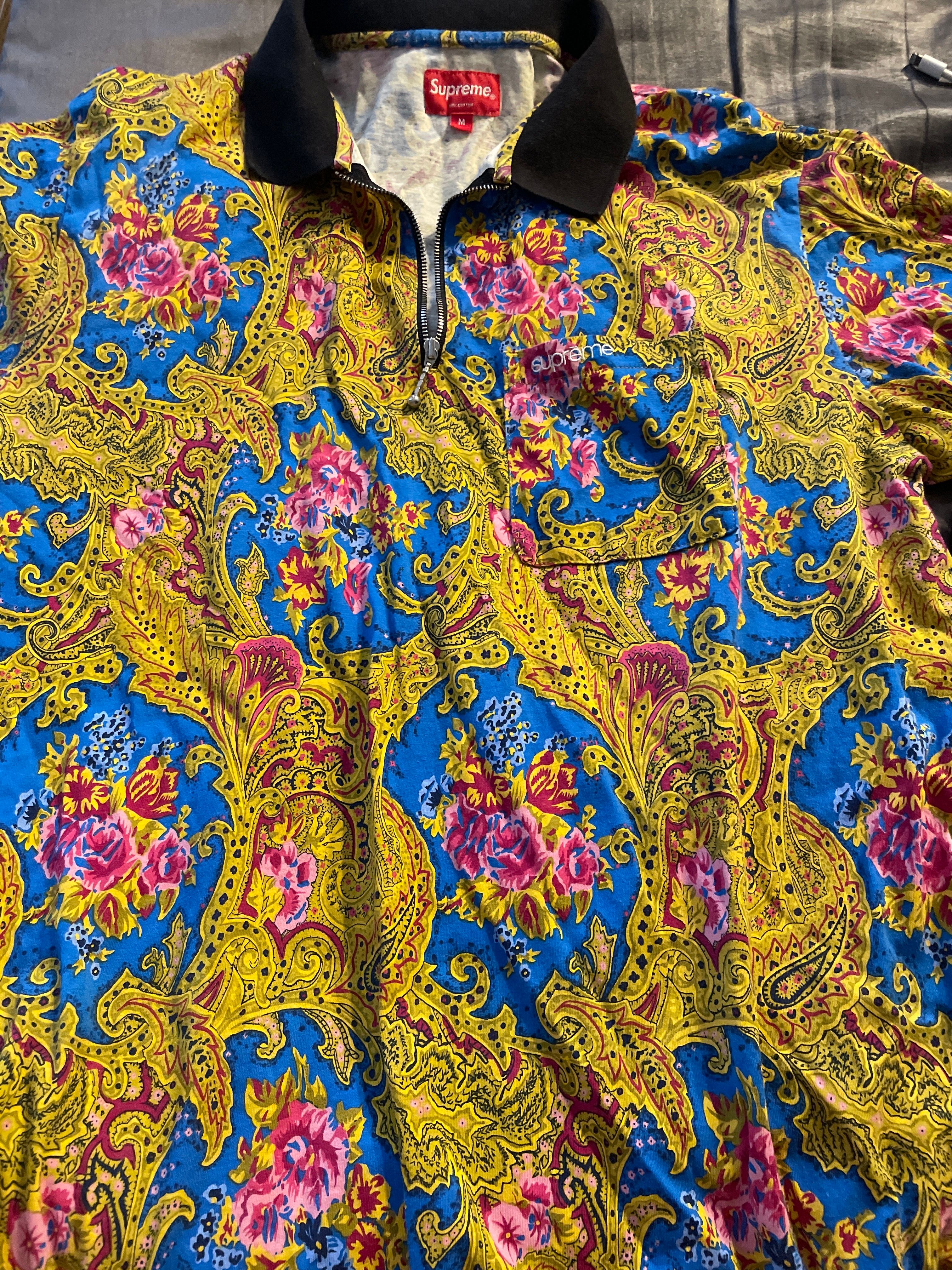  supreme Paisley Print ZipUp Polo