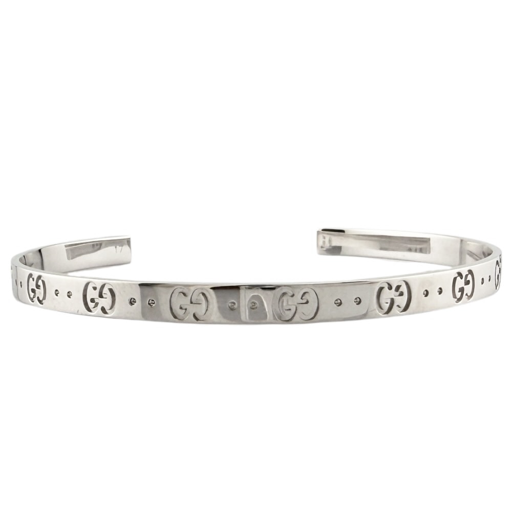 グッチ アイコン #17 ブレスレット 18金 K18ホワイトゴールド レディース GUCCI  中古