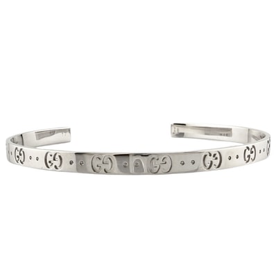 グッチ アイコン #17 ブレスレット 18金 K18ホワイトゴールド レディース GUCCI 中古