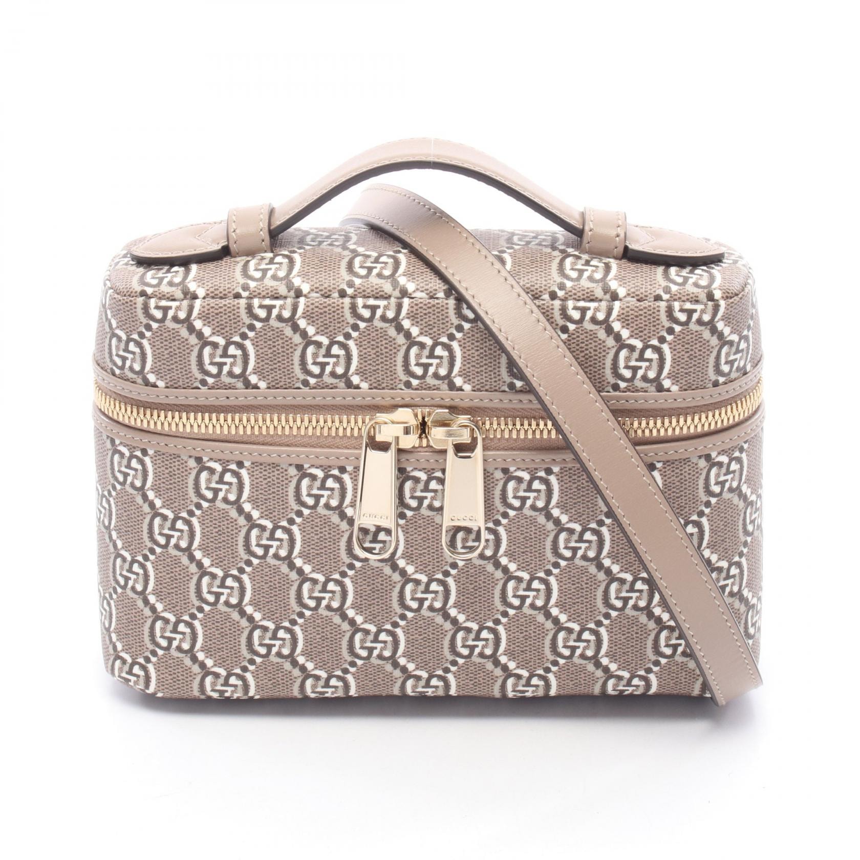 グッチ GUCCI GGシャドウ ミニ 2WAY ハンドバッグ バッグ PVCコーティングキャンバス レザー レディース グレー系 / ブラウン系 / マルチカラー 795058 【中古】