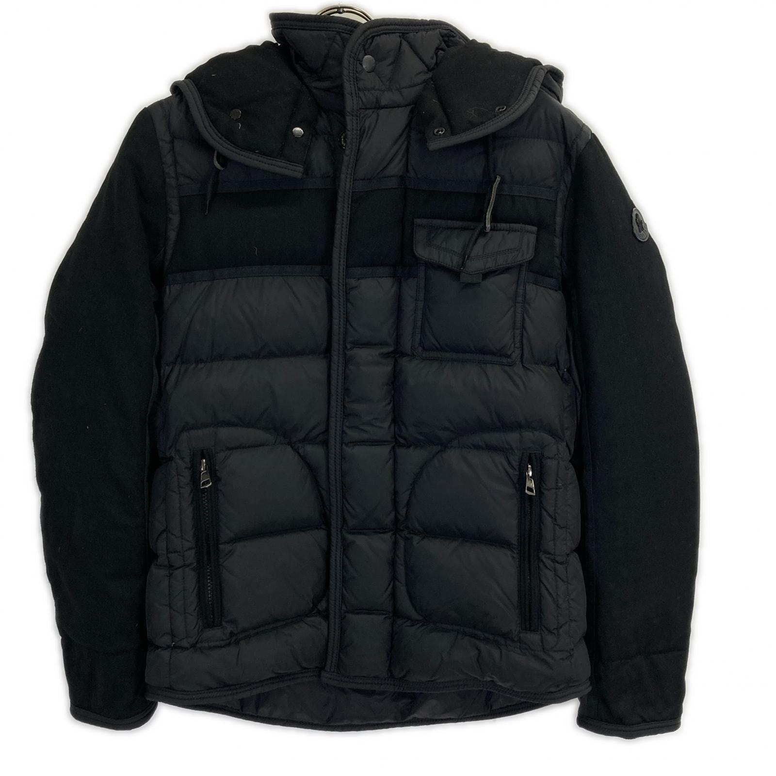 モンクレール RYAN ナイロンxウール切替 フーテッドダウンジャケット 1