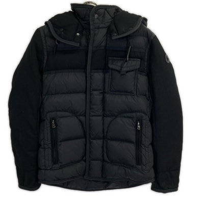 モンクレール RYAN ナイロンxウール切替 フーテッドダウンジャケット 1