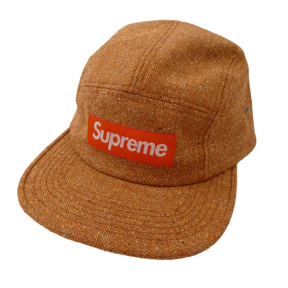 Supreme シュプリーム キャップ 12SS herringbone donegal camp cap ヘリンボーン ドネガル キャンプ キャップ オレンジ系【極上美品】【中古】