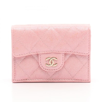 シャネル CHANEL クラシック スモール フラップ ウォレット マトラッセ 三つ折り財布 財布 キャビアスキン(グレインドカーフ) レディース ピンク系 AP0230 【中古】
