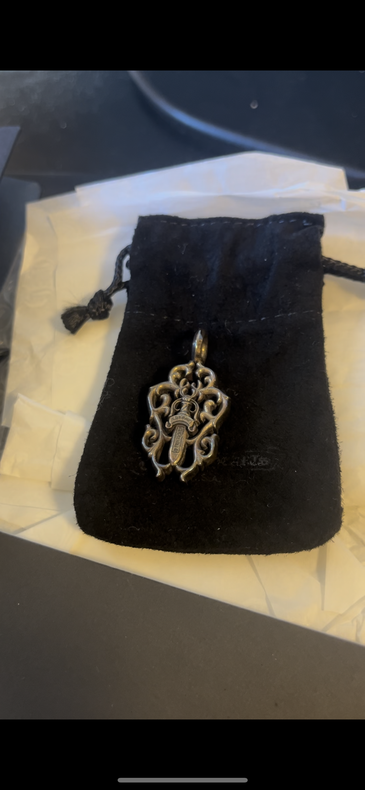 Chrome Hearts Vine Dagger Pendant Top "Silver"