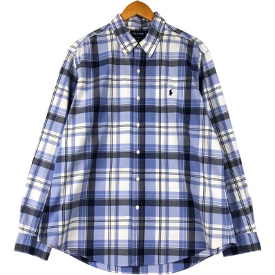 古着 ラルフローレン Ralph Lauren POLO GOLF ポロゴルフ CUSTOM FIT 長袖 ボタンダウンチェックシャツ メンズXL相当/eaa600776