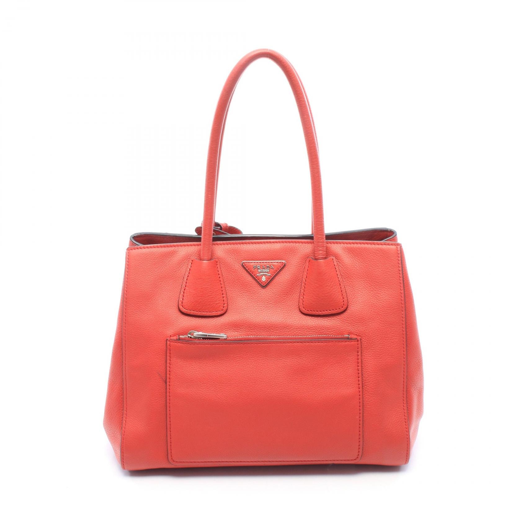 プラダ PRADA VITELLO PHENIX トートバッグ バッグ レザー レディース レッド系 BN2795 【中古】