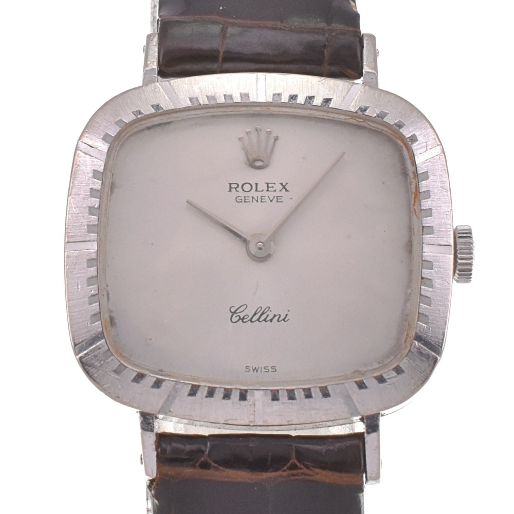 値下 ロレックス ROLEX 4084/9 ヴィンテージ チェリーニ K18WG/レザー Cal.1600 手巻き レディース I#142499