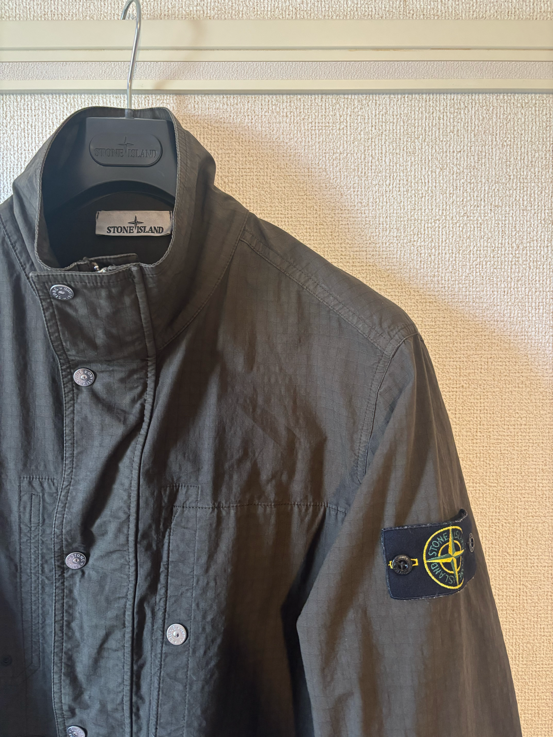 STONE ISLAND 2024AWリップストップジップアップ オーバーシャツ