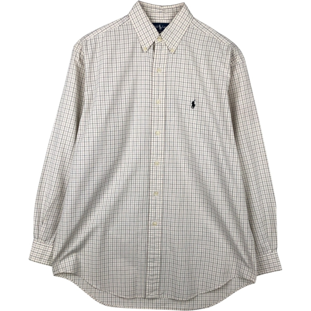 古着 ラルフローレン Ralph Lauren BLAKE 長袖 ボタンダウンチェックシャツ メンズM相当/eaa649588