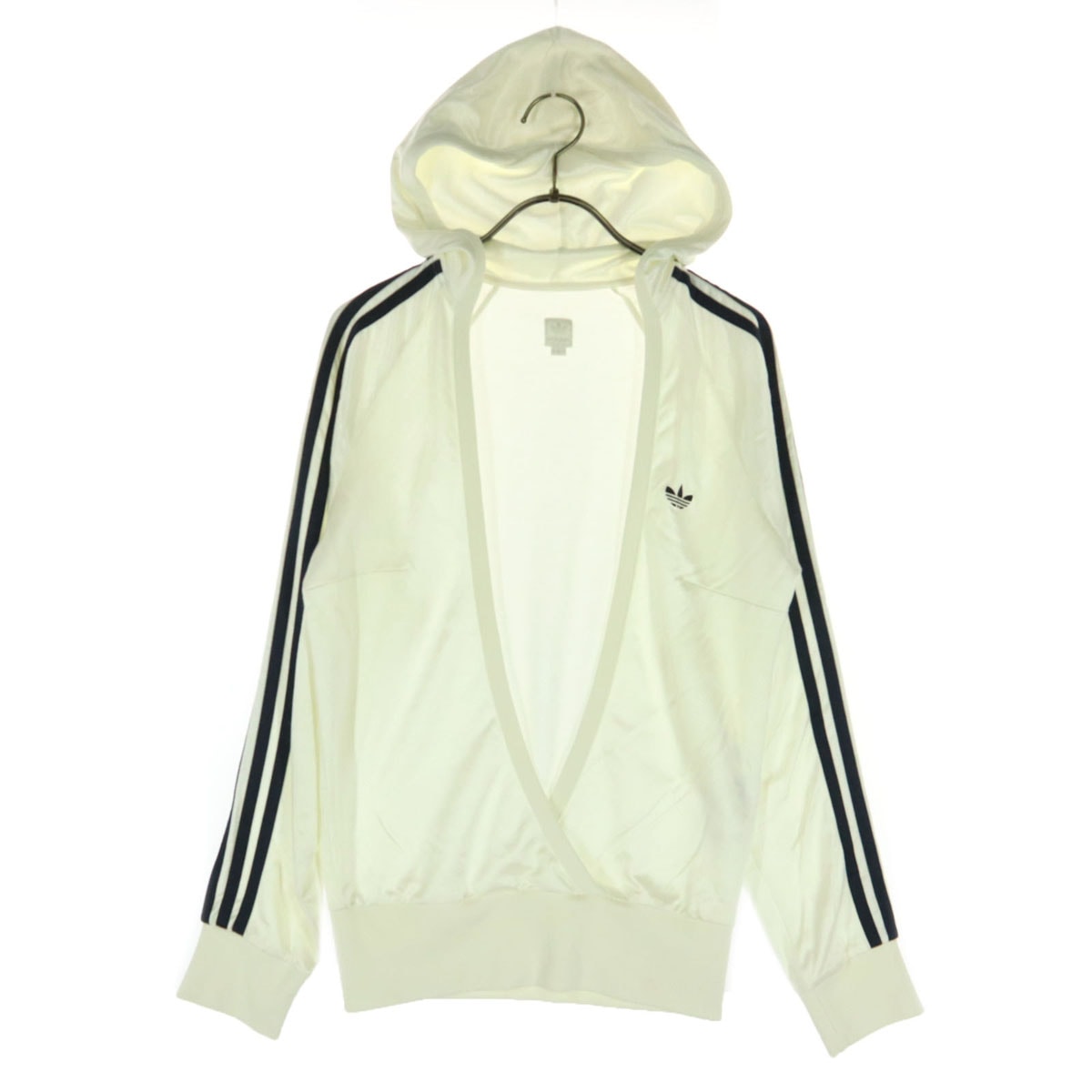 adidas アディダス トレフォイルロゴ 長袖 パーカー L ホワイト