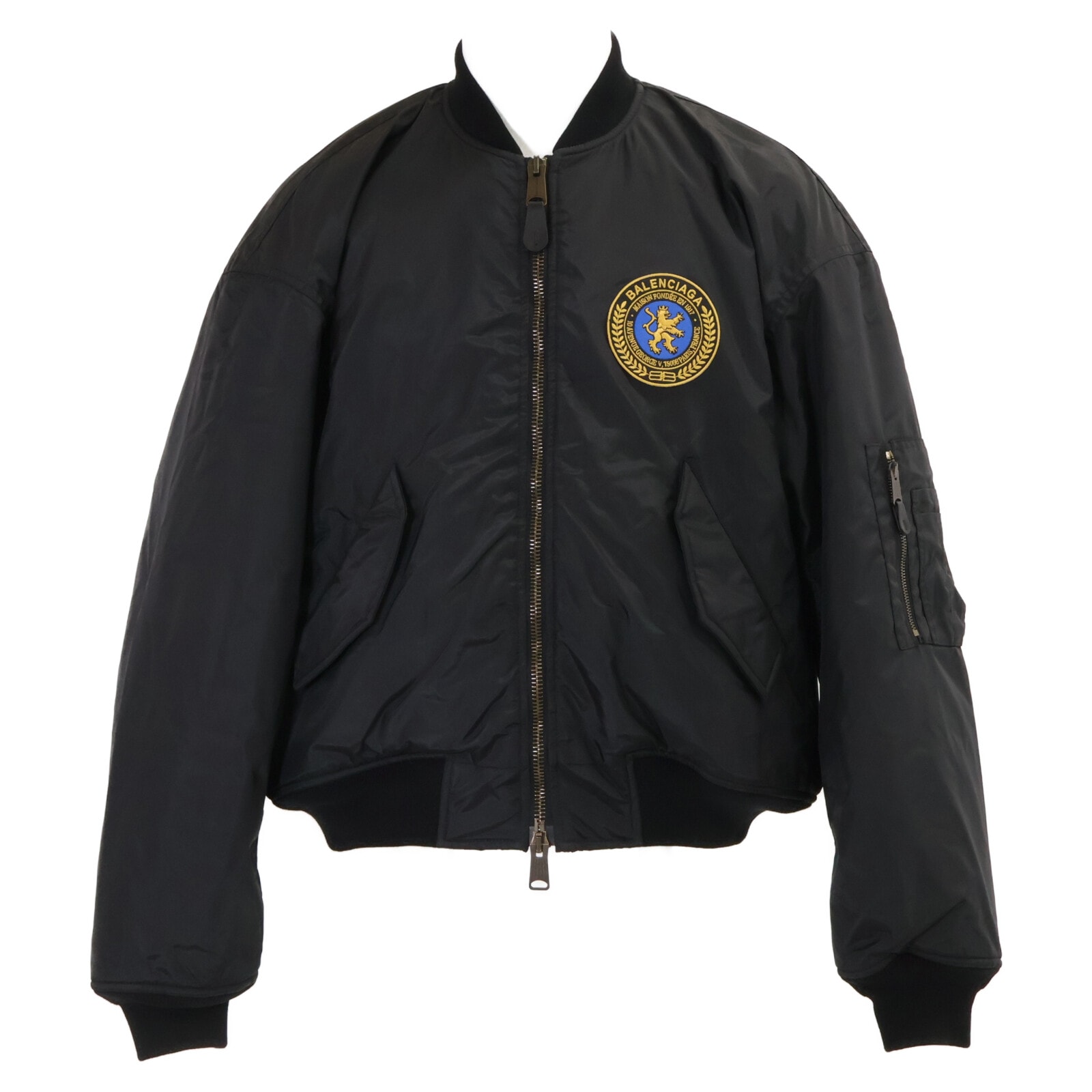 バレンシアガ 【美品/国内正規/25年製】839101 Large Fit Bomber Jacket ラージフィット ボンバージャケット 42