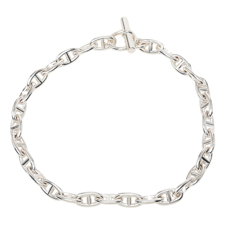 エルメス シェーヌダンクルGM チェーン 2連 ブレスレット チョーカー ネックレス 29コマ SV925 シルバー レディース HERMES 中古