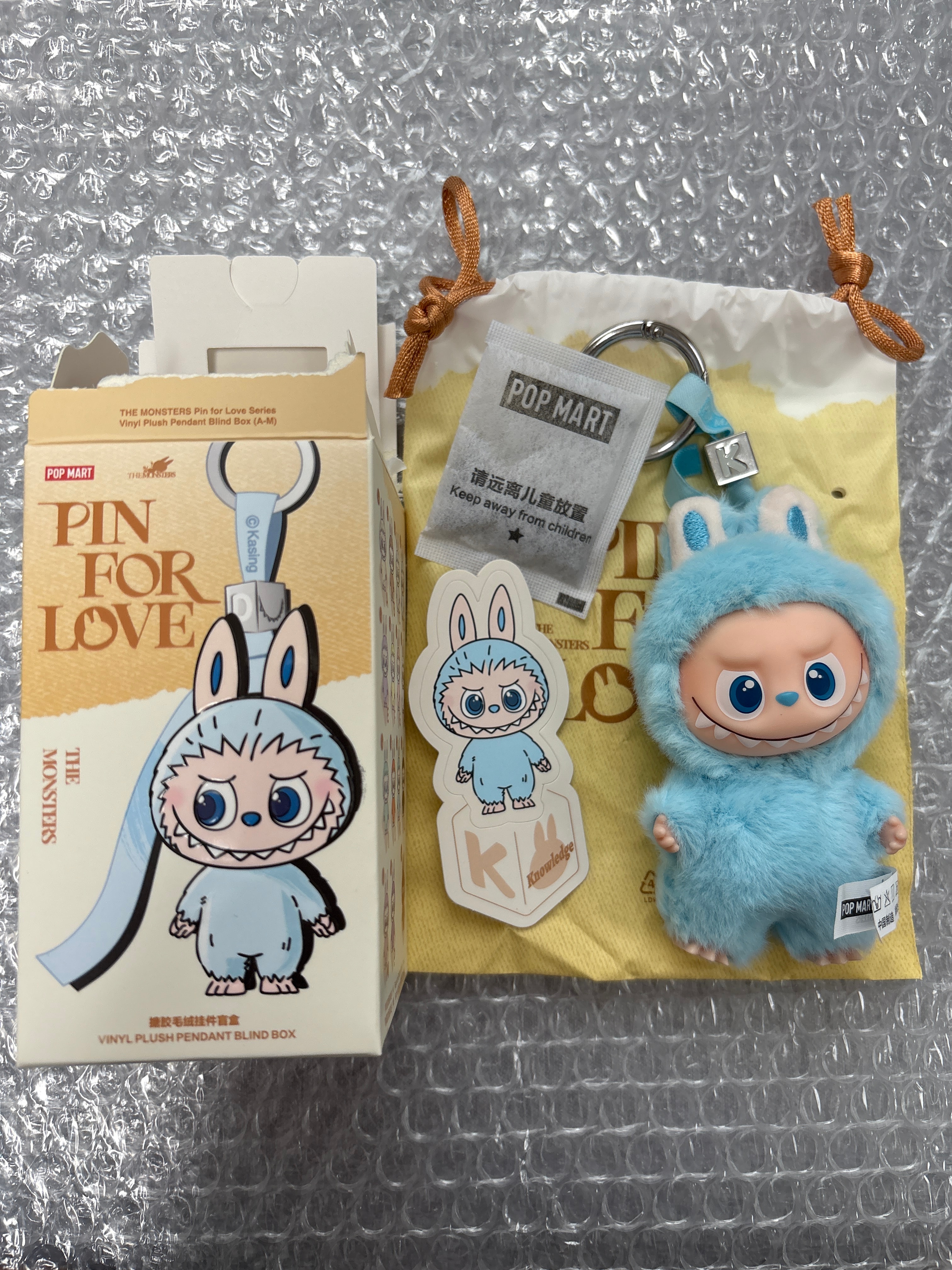 POP MART THE MONSTERS (LABUBU) Pin for Love Series-Vinyl Plush Pendant (A-M) K