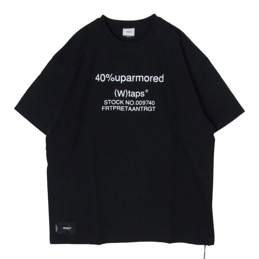 WTAPS ダブルタップス Tシャツ 22SS 221ATDT-STM05S 40PCT UPARMORED SS フロントプリント 半袖 Tシャツ カットソー ブラック系 3【新古品】【未使用】【中古】