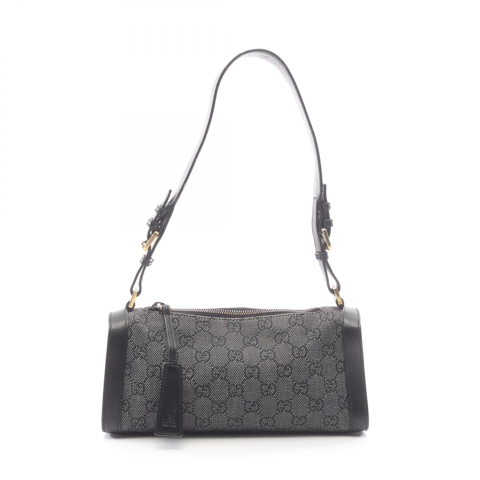 グッチ GUCCI GG柄 ショルダーバッグ バッグ デニム レディース ブラック系 92707 【中古】