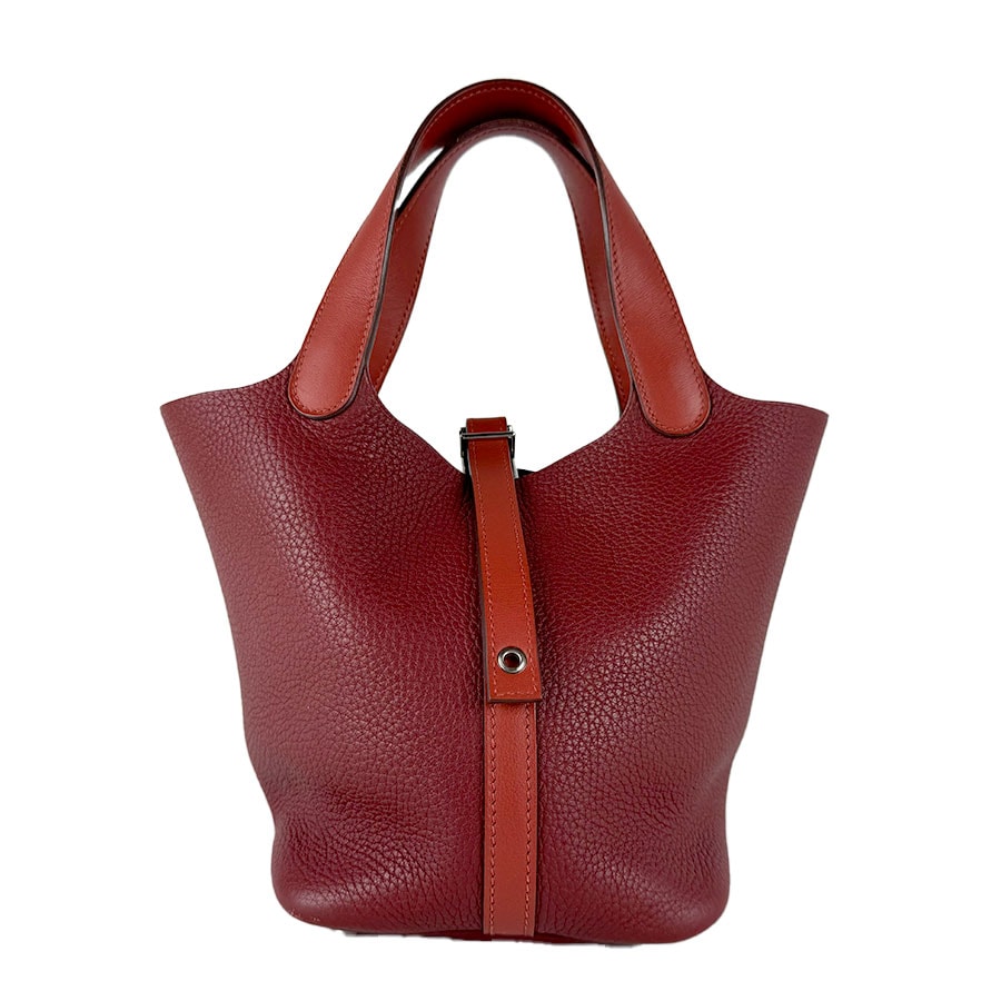 エルメス HERMES ハンドバッグ ピコタン ロック PM トリヨンクレマンス ルージュアッシュ/ブリック シルバー レディース【中古】 z10900