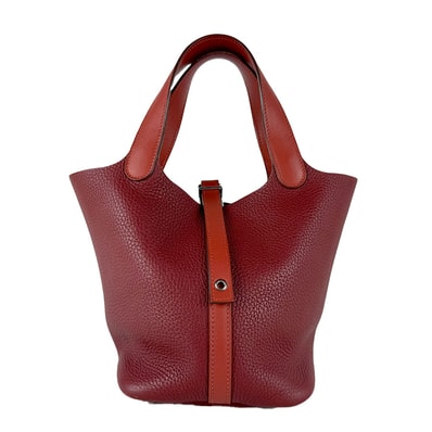 エルメス HERMES ハンドバッグ ピコタン ロック PM トリヨンクレマンス ルージュアッシュ/ブリック シルバー レディース【中古】 z10900