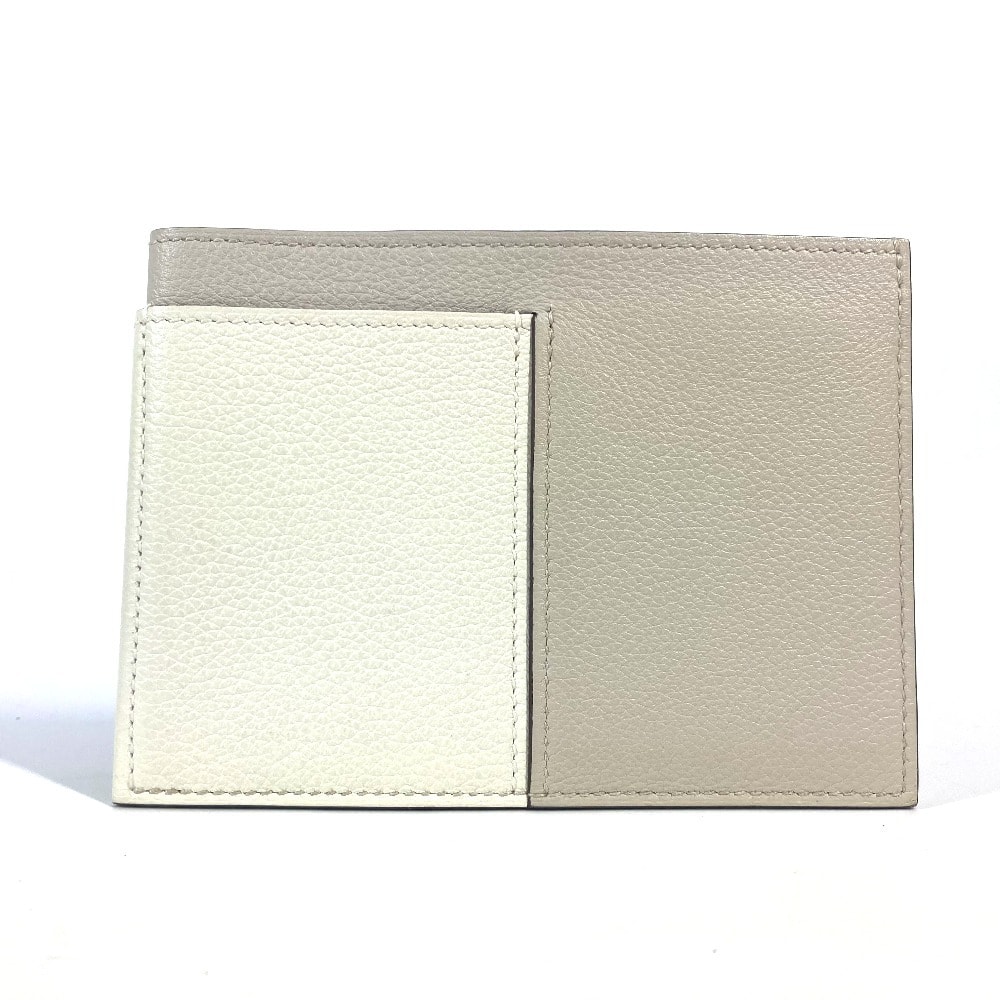 エルメス HERMES ネクト バイカラー 名刺入れ パスケース カードケース レザー A刻 ホワイト 美品