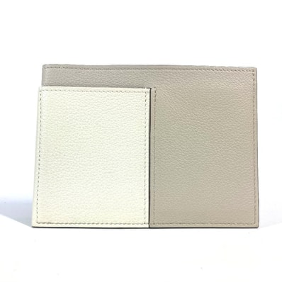 エルメス HERMES ネクト バイカラー 名刺入れ パスケース カードケース レザー A刻 ホワイト 美品