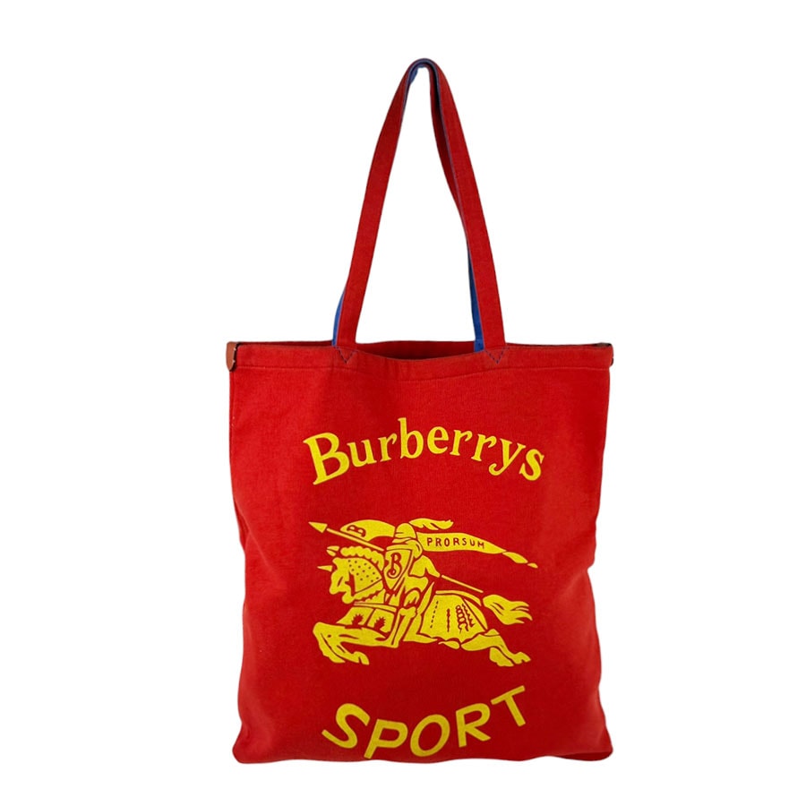 バーバリーズ Burberrys ハンドバッグ トートバッグ コットン レッド/イエロー/ブルー ユニセックス【中古】 z11249