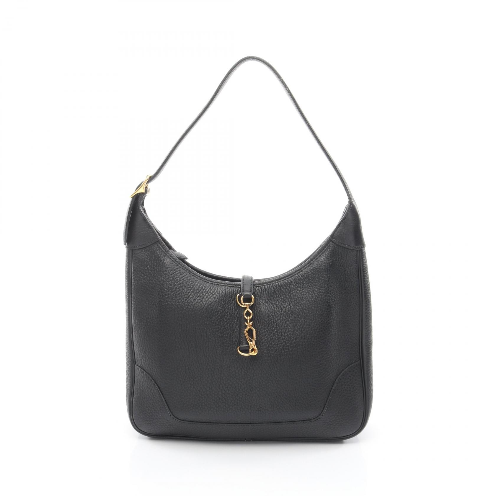 エルメス HERMES トリム31 ショルダーバッグ バッグ レザー トリヨンクレマンス トリヨンクレマンス □F刻印(2002年製造) レディース ブラック系 【中古】