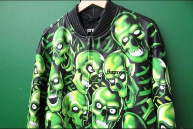 Supreme Skull Pile Leather Bomber Jacket "Black"