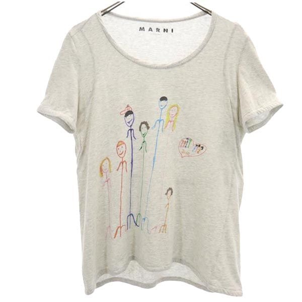 MARNI マルニ イタリア製 プリント 半袖 Tシャツ 42 グレー系