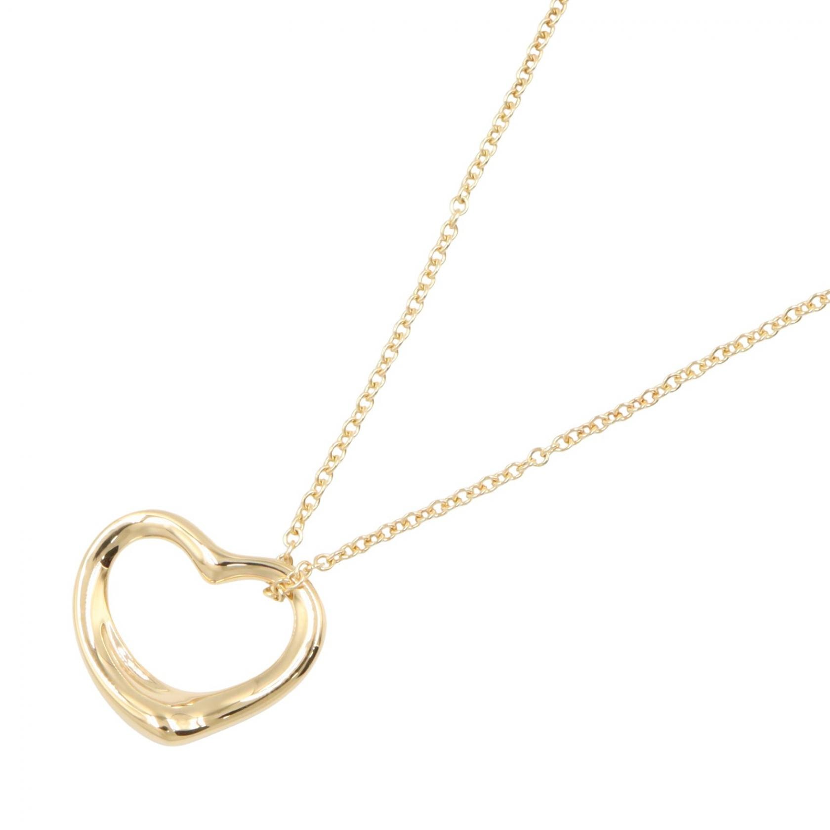 ティファニー TIFFANY&CO オープンハート ネックレス SM ネックレス ジュエリー K18(イエローゴールド) レディース ゴールド系 【中古】