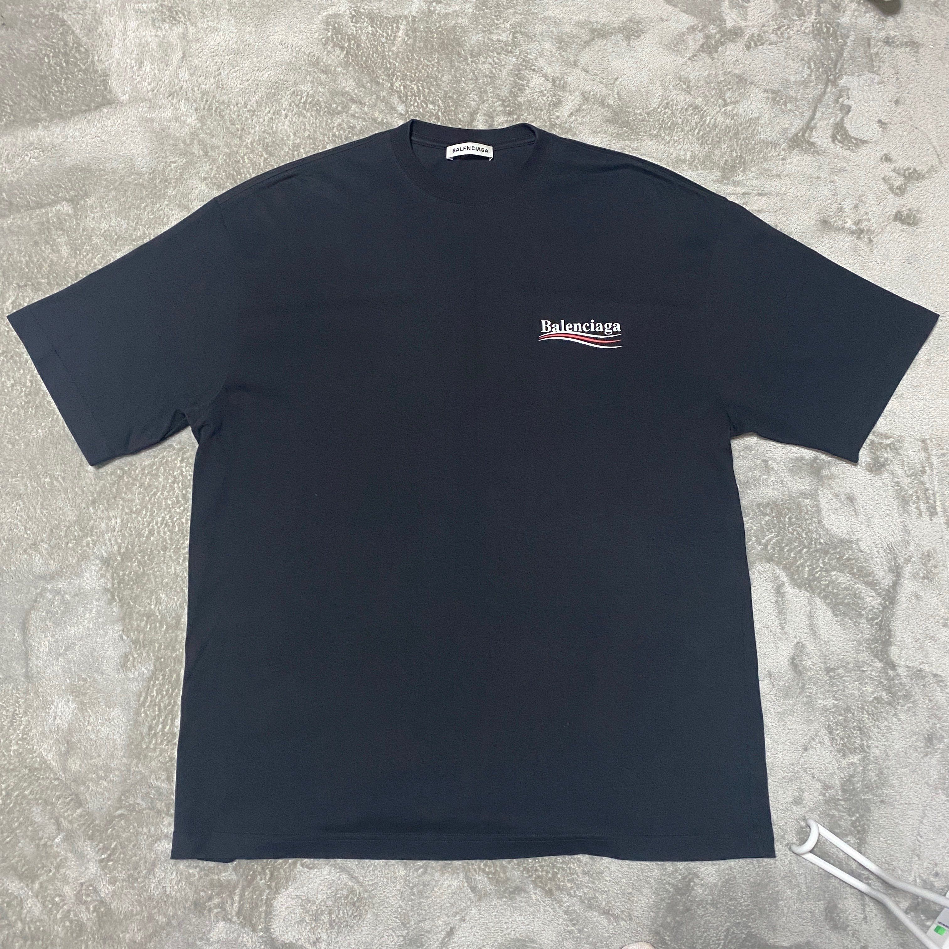 BALENCIAGA Political Campaign Logo Oversize T-shrit "Black"
