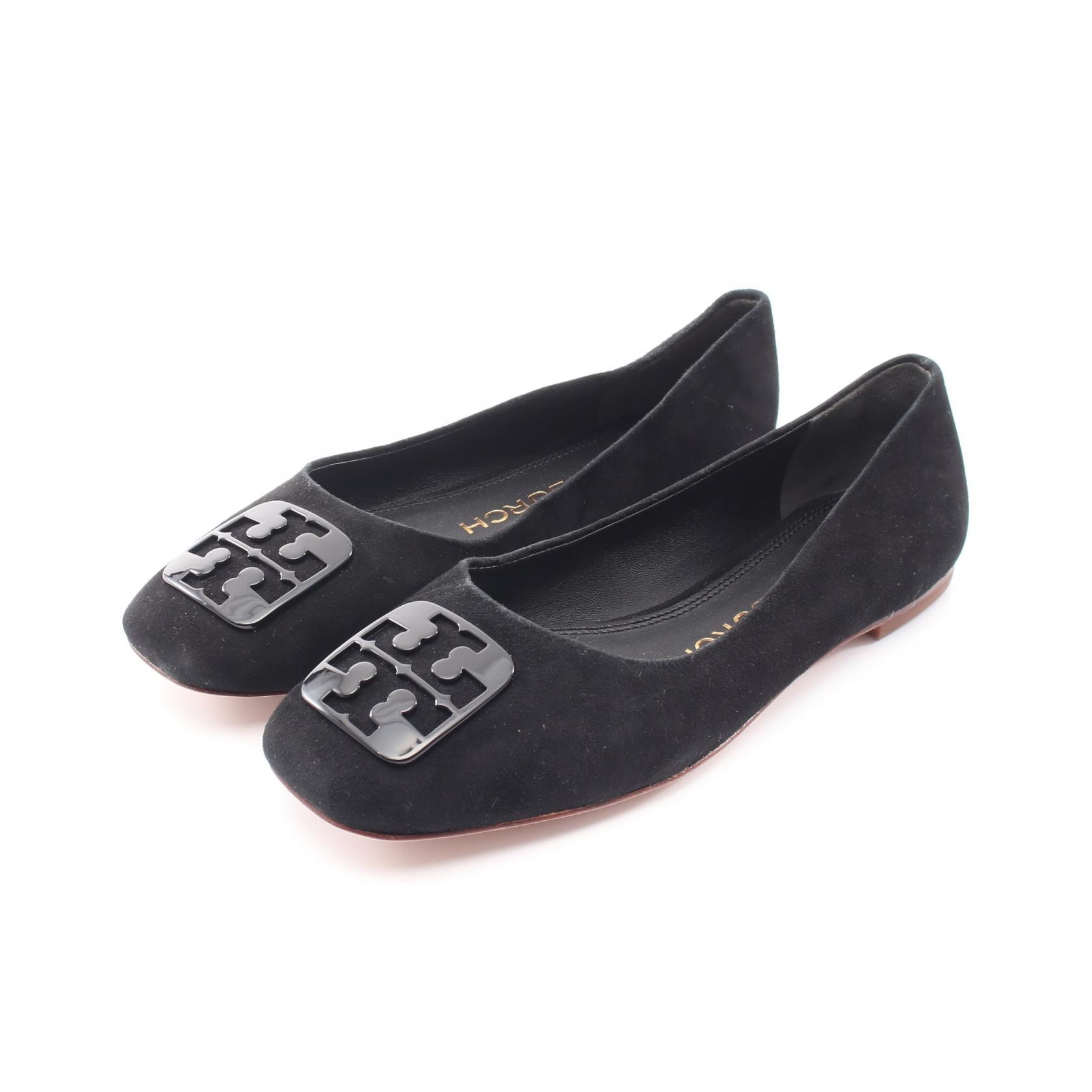 トリーバーチ Tory Burch ロゴ パンプス 靴 スウェード レディース ブラック系 【中古】