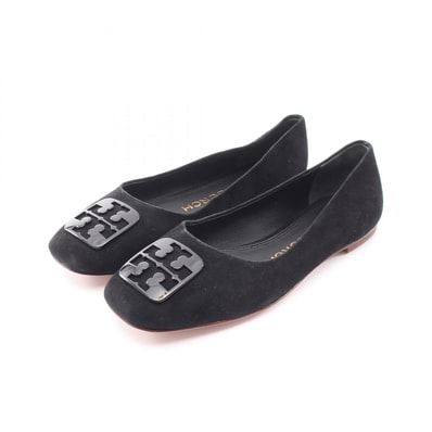 トリーバーチ Tory Burch ロゴ パンプス 靴 スウェード レディース ブラック系 【中古】