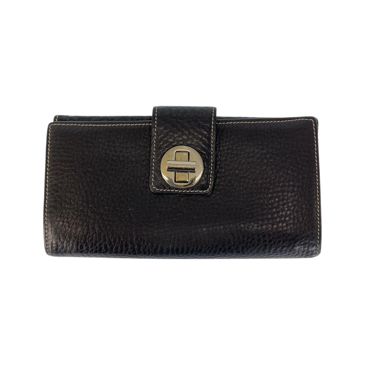 TIFFANY&Co. ティファニー ブラック 黒 ティファニーブルー レザー 長財布 ロングウォレット 505833 【中古】