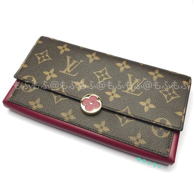 ルイヴィトン ポルトフォイユ フロール モノグラム フューシャ 二つ折り長財布