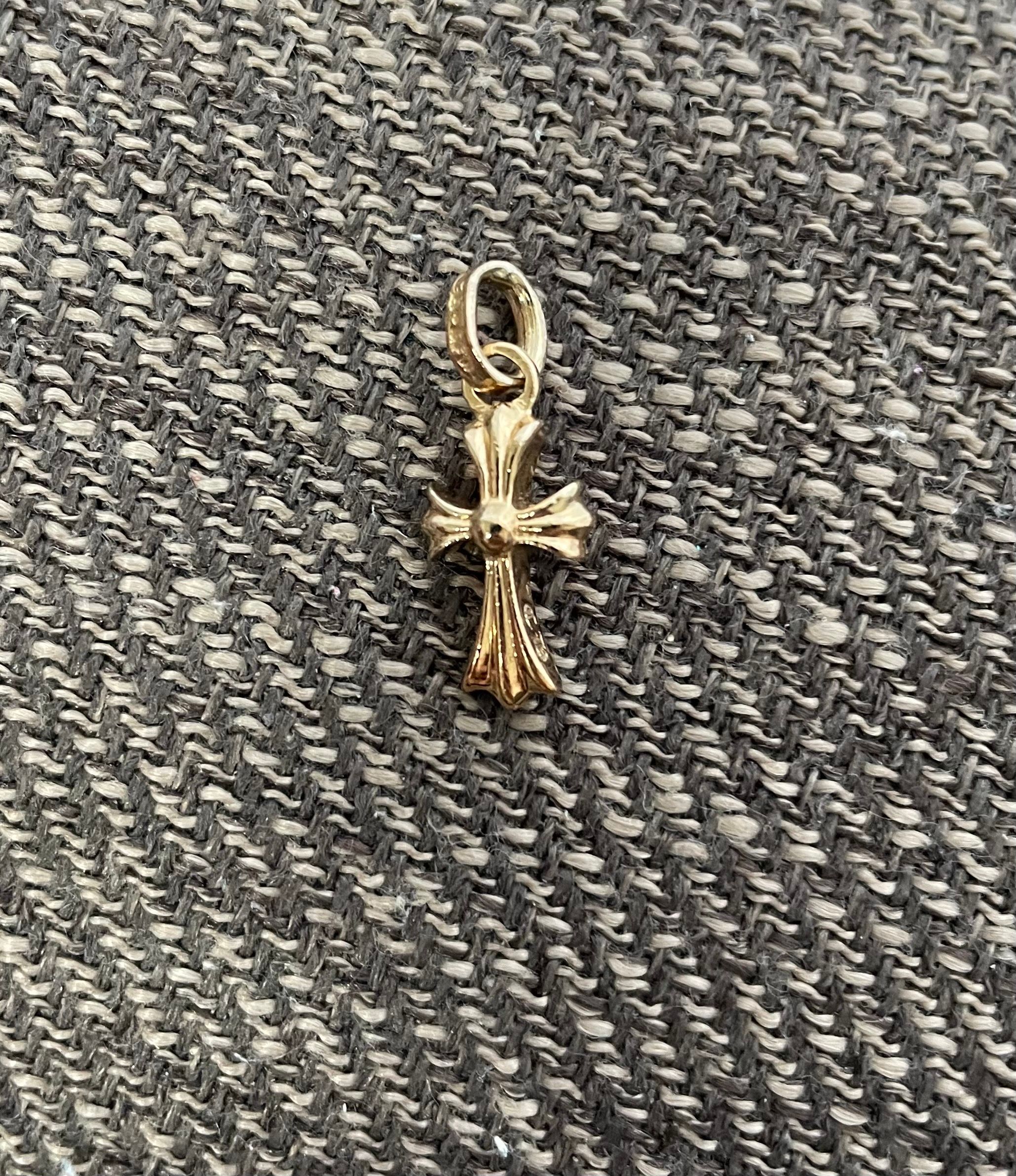 Chrome Hearts 22K CH Cross Baby Fat Charm "Yellow Gold"