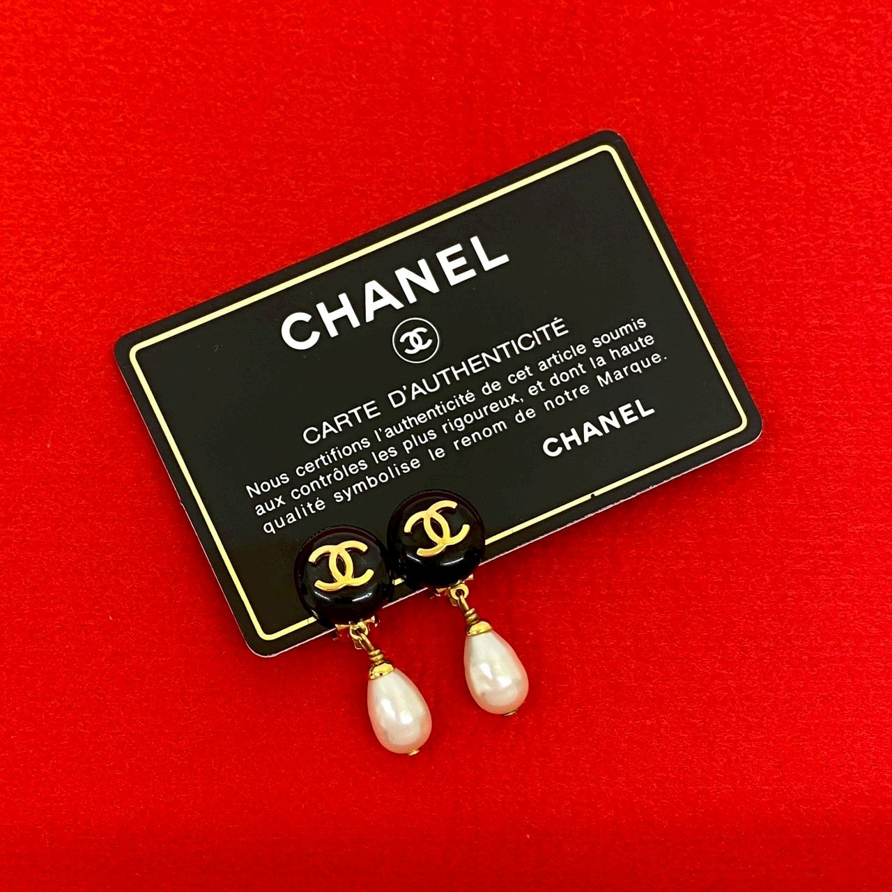 CHANEL シャネル ココマーク GP フェイクパール イヤリング ゴールド
 116-1