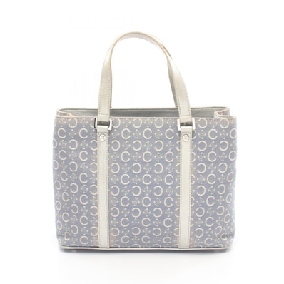 セリーヌ CELINE Cマカダム ハンドバッグ バッグ キャンバス レザー レディース ブルー系 / シルバー系 【中古】