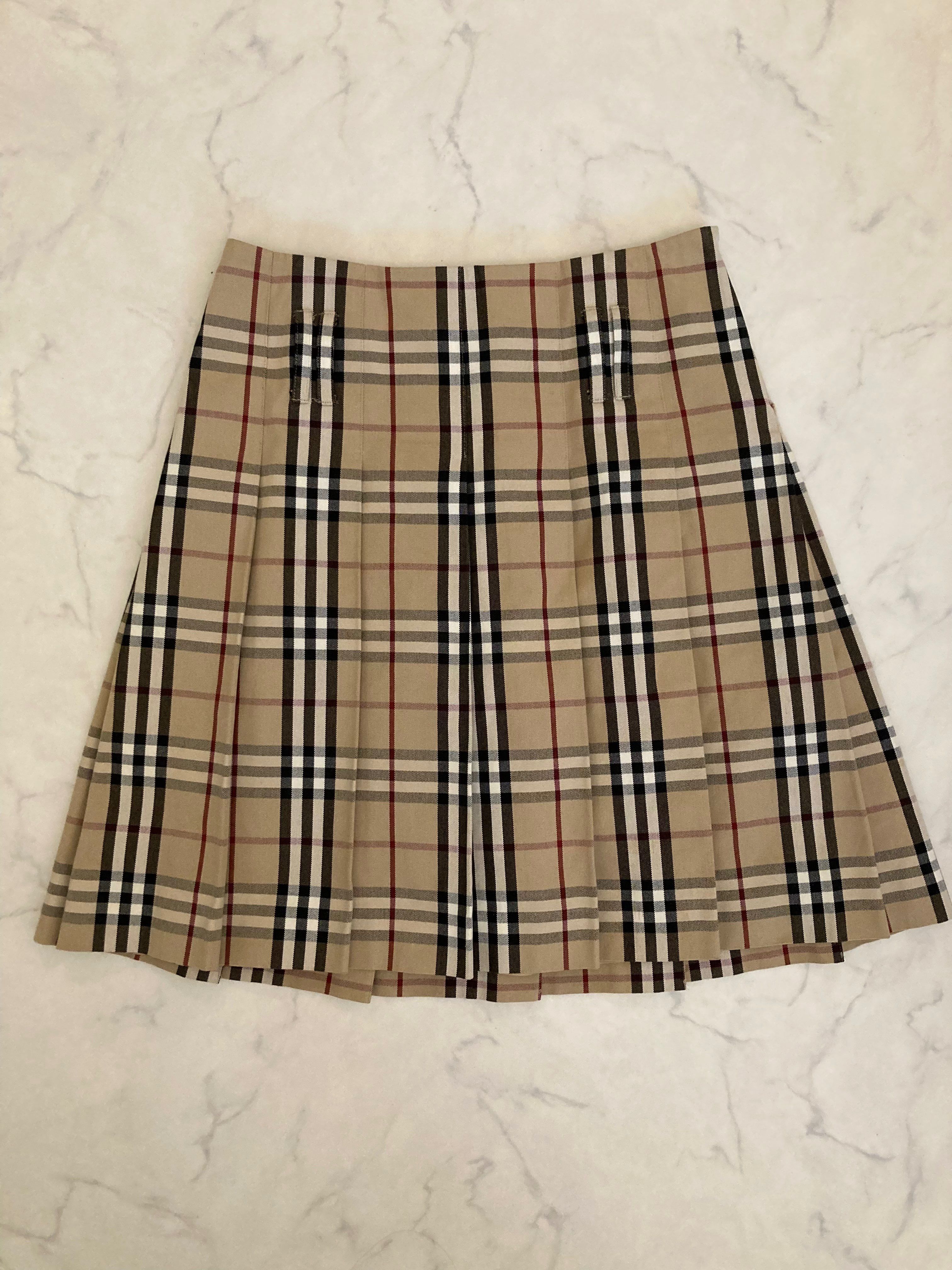 バーバリーロンドン チェックプリーツスカー