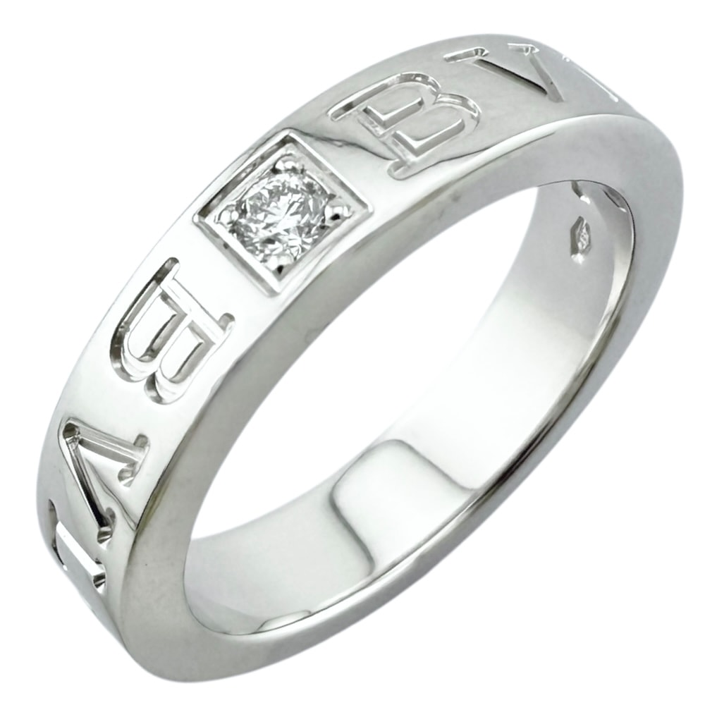 ブルガリ ブルガリブルガリ リング 指輪 7.5号 18金 K18ホワイトゴールド ダイヤモンド レディース BVLGARI  中古