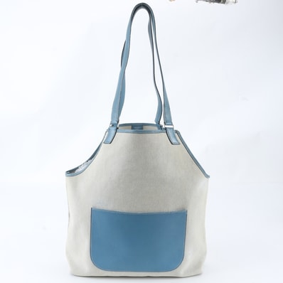 ■美品 エルメス ジャルディニエトート バッグ レザー×キャンバス